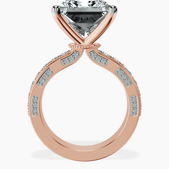 14kt Rose Gold Regalia Milgrain Lab Diamond Ring side right image one