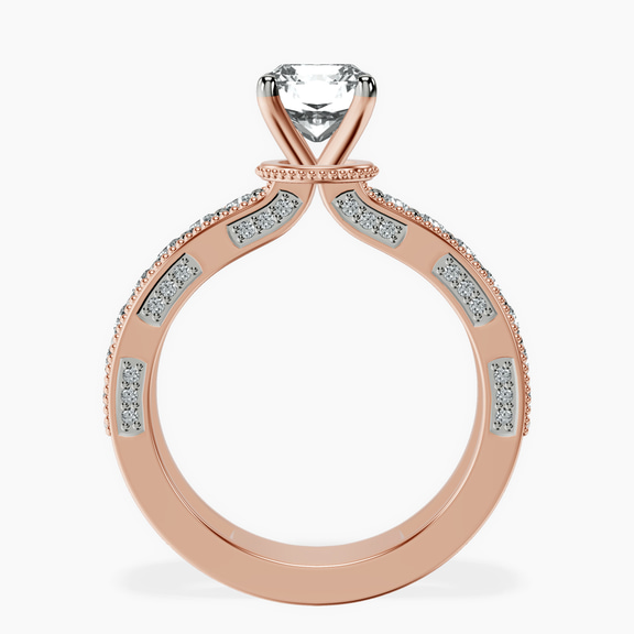 18kt Rose Gold Regalia Milgrain Lab Diamond Ring side right image one