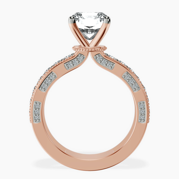 18kt Rose Gold Regalia Milgrain Lab Diamond Ring side right image one