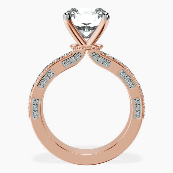 14kt Rose Gold Regalia Milgrain Lab Diamond Ring side right image one