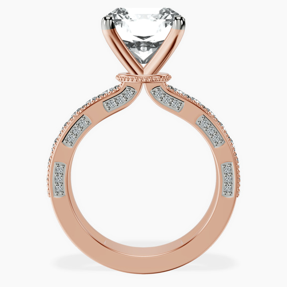 18kt Rose Gold Regalia Milgrain Lab Diamond Ring side right image one