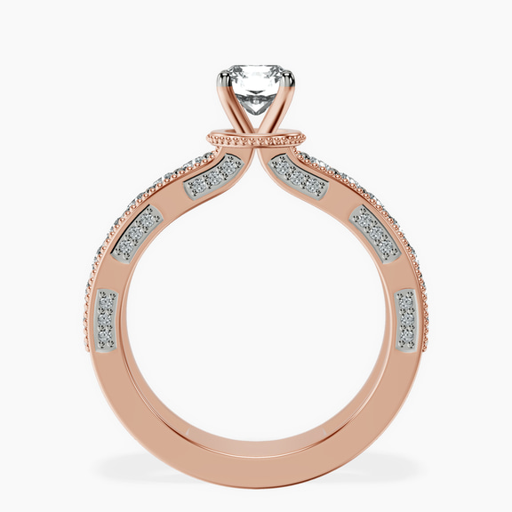 14kt Rose Gold Regalia Milgrain Lab Diamond Ring side right image one