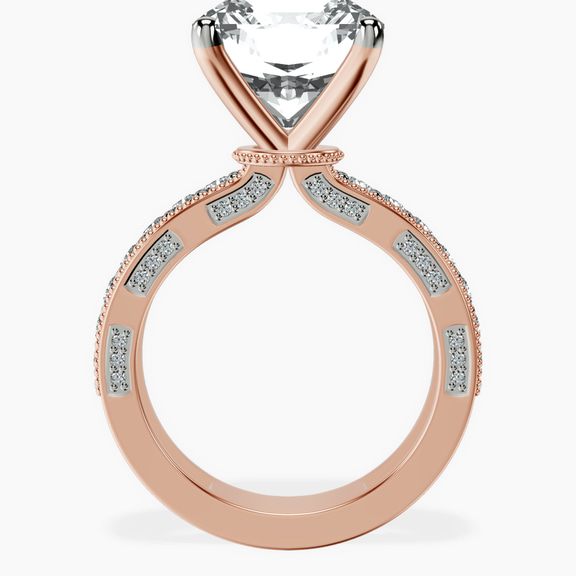 18kt Rose Gold Regalia Milgrain Lab Diamond Ring side right image one