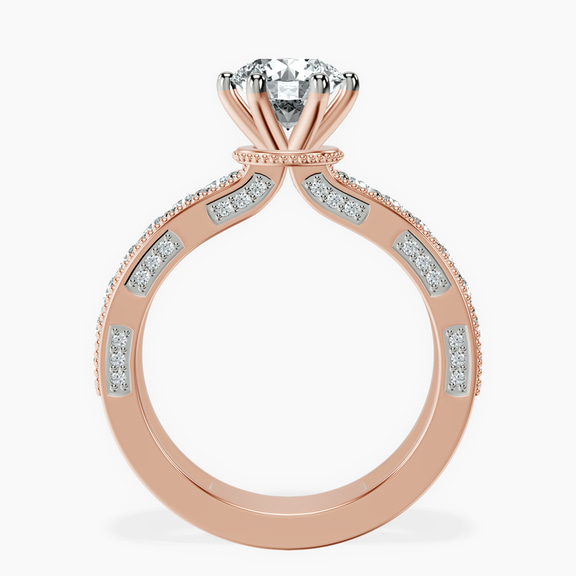 14kt Rose Gold Regalia Milgrain Lab Diamond Ring side right image one