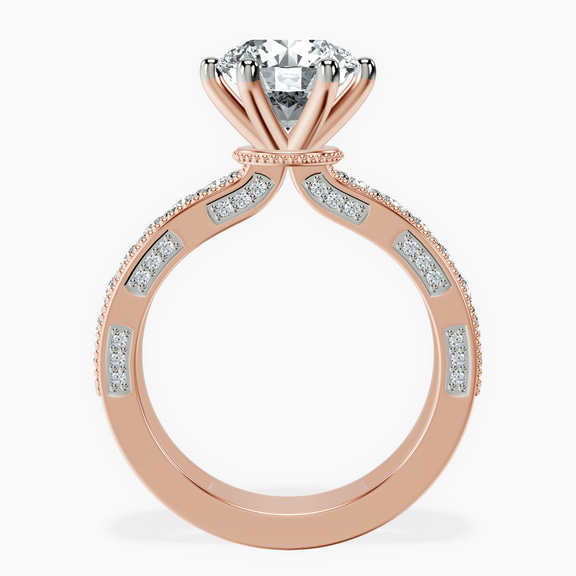 10kt Rose Gold Regalia Milgrain Lab Diamond Ring side right image one