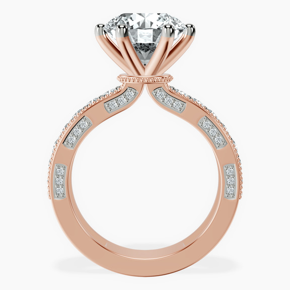 14kt Rose Gold Regalia Milgrain Lab Diamond Ring side right image one