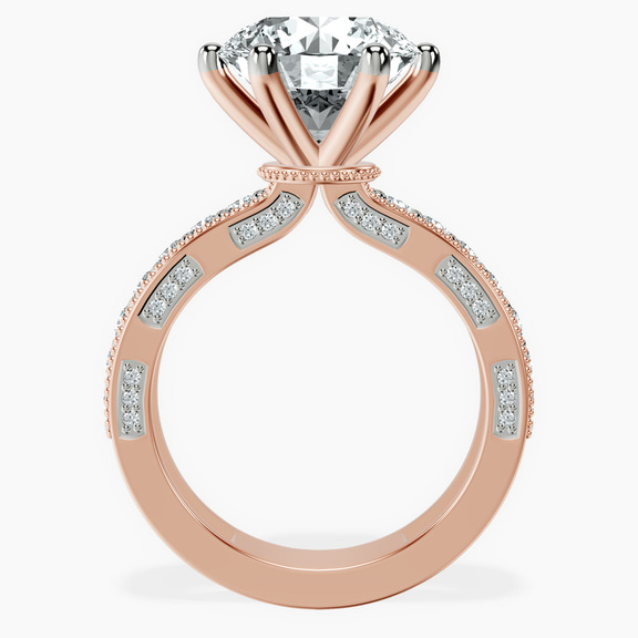 14kt Rose Gold Regalia Milgrain Lab Diamond Ring side right image one
