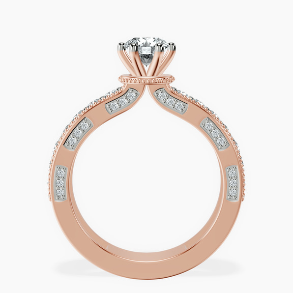 10kt Rose Gold Regalia Milgrain Lab Diamond Ring side right image one