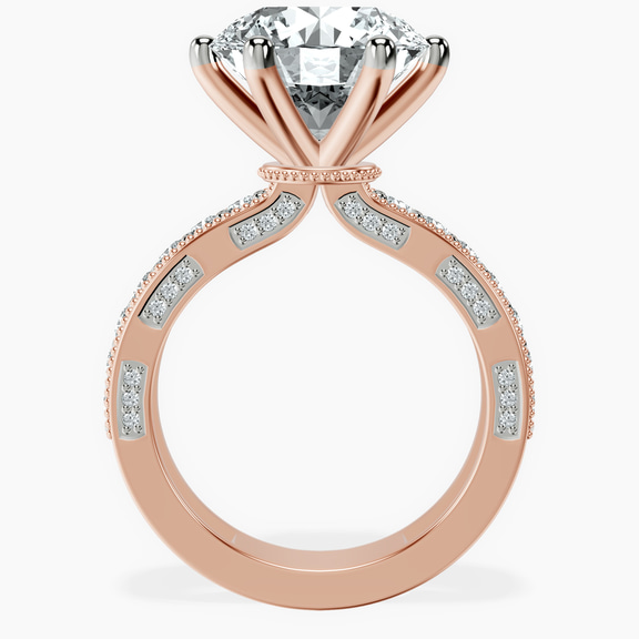 10kt Rose Gold Regalia Milgrain Lab Diamond Ring side right image one