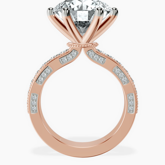 18kt Rose Gold Regalia Milgrain Lab Diamond Ring side right image one