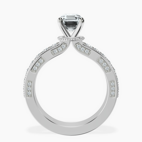 10kt White Gold Regalia Milgrain Lab Diamond Ring side right image one