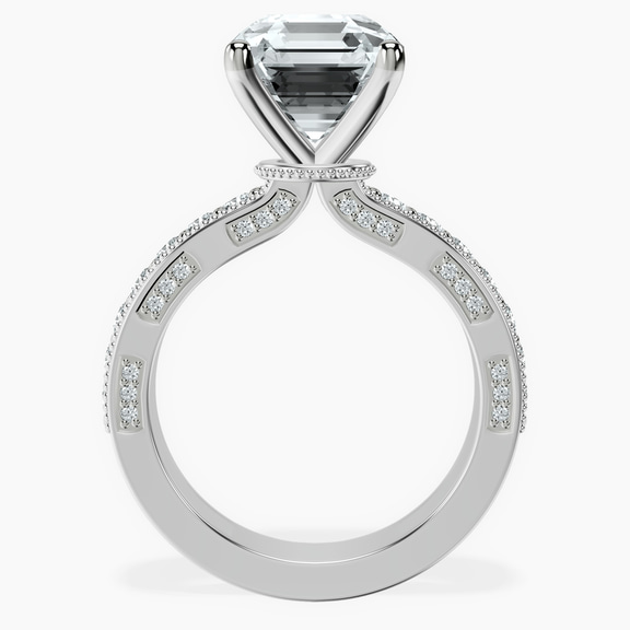 14kt White Gold Regalia Milgrain Lab Diamond Ring side right image one