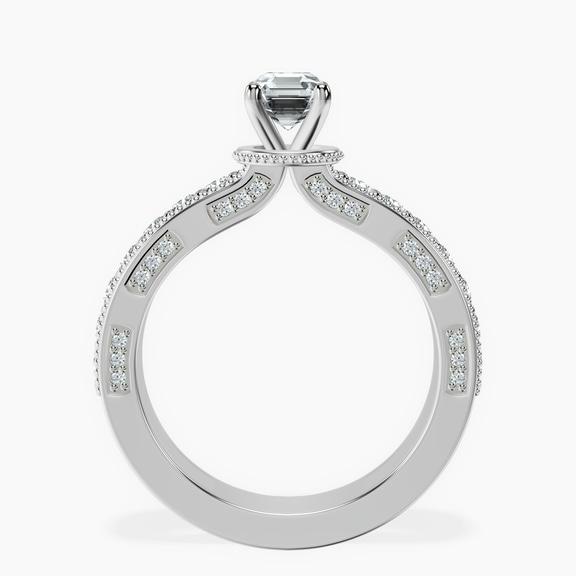 14kt White Gold Regalia Milgrain Lab Diamond Ring side right image one