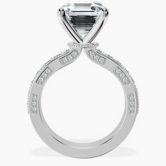 Platinum Regalia Milgrain Lab Diamond Ring side right image one