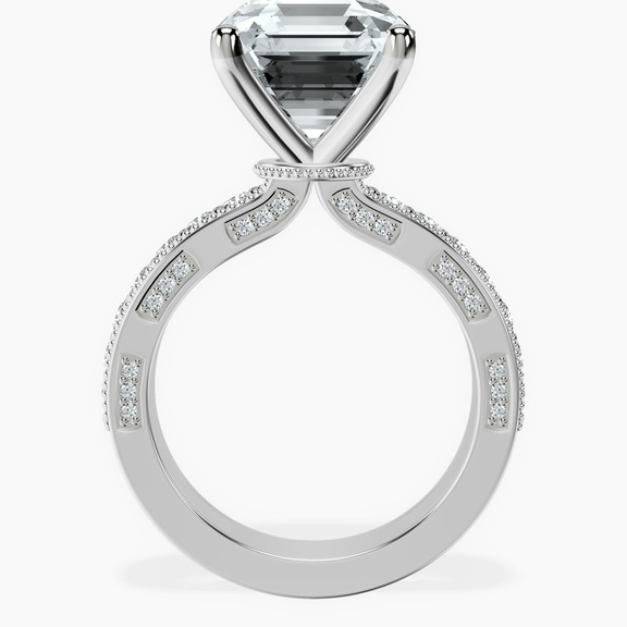 10kt White Gold Regalia Milgrain Lab Diamond Ring side right image one