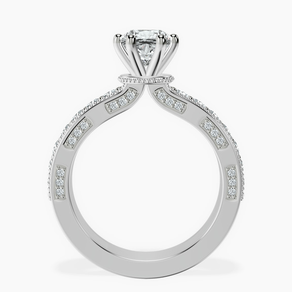 18kt White Gold Regalia Milgrain Lab Diamond Ring side right image one