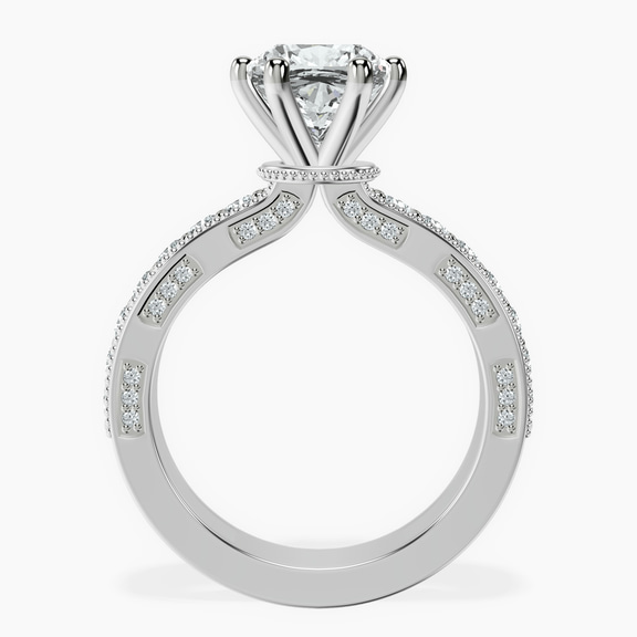 Platinum Regalia Milgrain Lab Diamond Ring side right image one