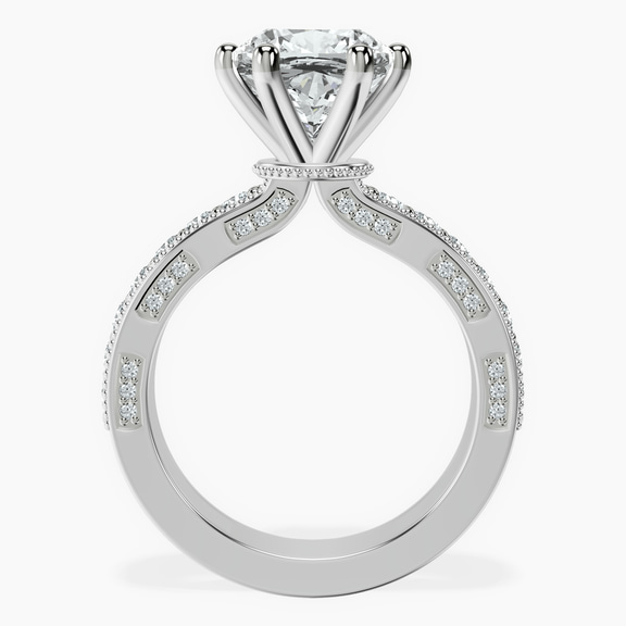 Platinum Regalia Milgrain Lab Diamond Ring side right image one