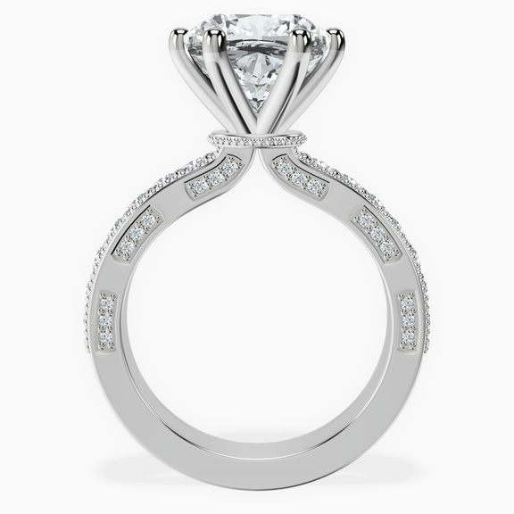 18kt White Gold Regalia Milgrain Lab Diamond Ring side right image one