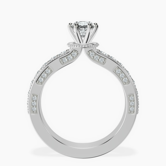 18kt White Gold Regalia Milgrain Lab Diamond Ring side right image one