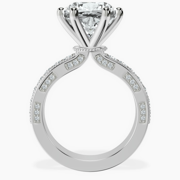 Platinum Regalia Milgrain Lab Diamond Ring side right image one