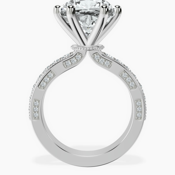 Platinum Regalia Milgrain Lab Diamond Ring side right image one