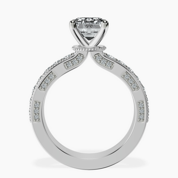 Platinum Regalia Milgrain Lab Diamond Ring side right image one