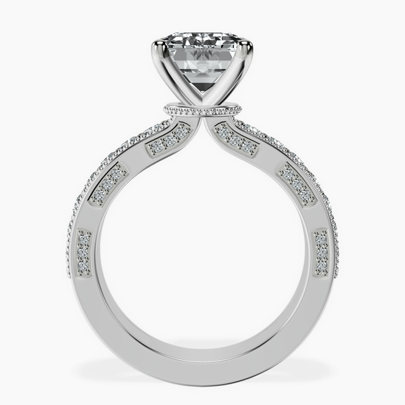 Platinum Regalia Milgrain Lab Diamond Ring side right image one