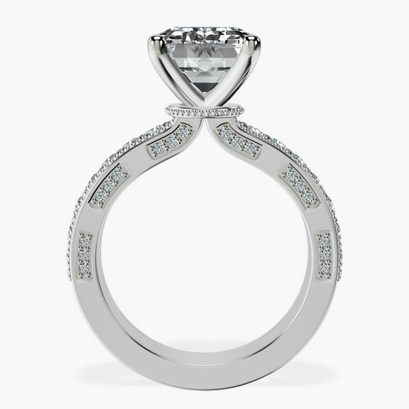 10kt White Gold Regalia Milgrain Lab Diamond Ring side right image one