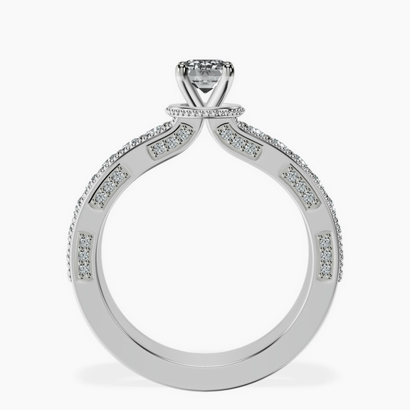 14kt White Gold Regalia Milgrain Lab Diamond Ring side right image one