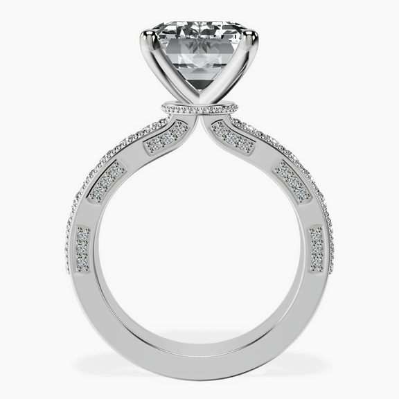 Platinum Regalia Milgrain Lab Diamond Ring side right image one
