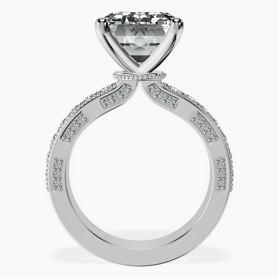 Platinum Regalia Milgrain Lab Diamond Ring side right image one