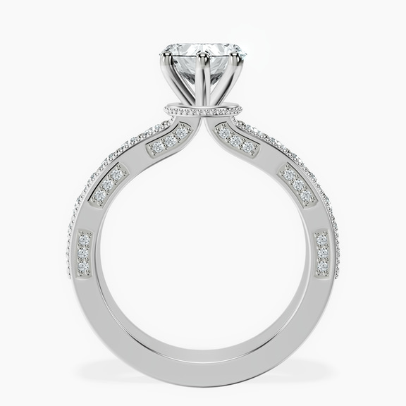 10kt White Gold Regalia Milgrain Lab Diamond Ring side right image one