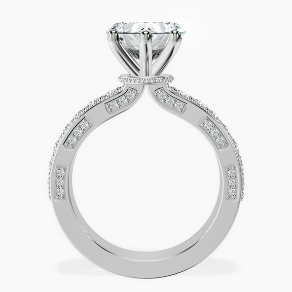 Platinum Regalia Milgrain Lab Diamond Ring side right image one