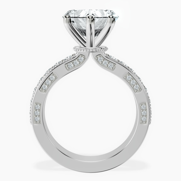 Platinum Regalia Milgrain Lab Diamond Ring side right image one
