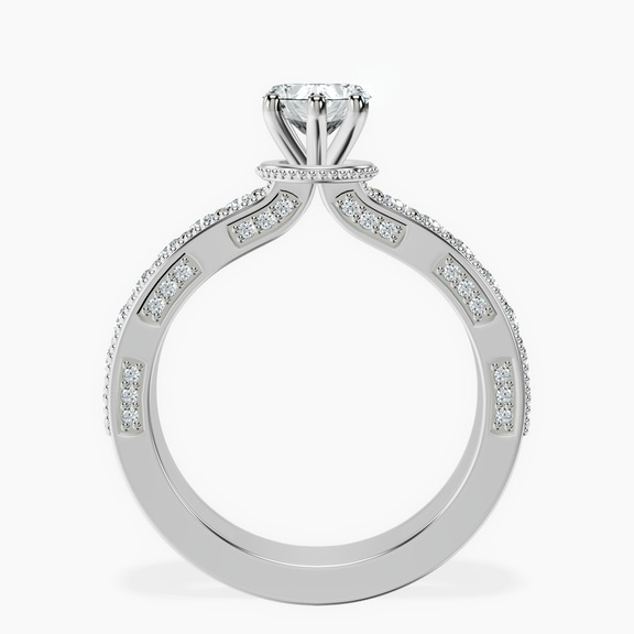 Platinum Regalia Milgrain Lab Diamond Ring side right image one