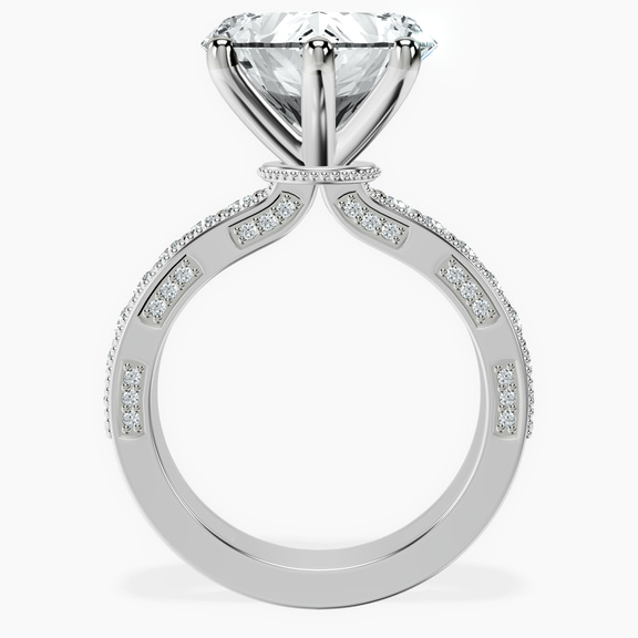 Platinum Regalia Milgrain Lab Diamond Ring side right image one