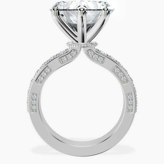 10kt White Gold Regalia Milgrain Lab Diamond Ring side right image one