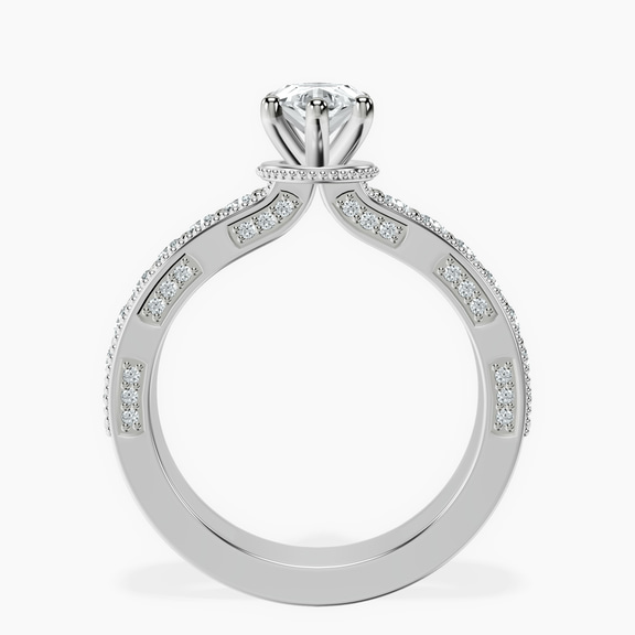 Platinum Regalia Milgrain Lab Diamond Ring side right image one