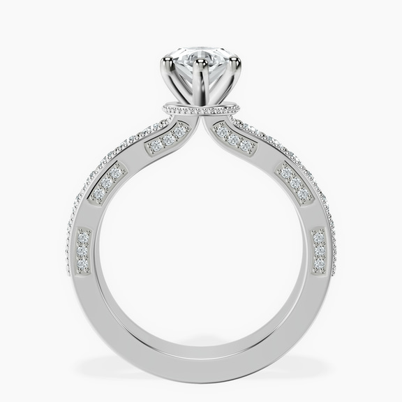 Platinum Regalia Milgrain Lab Diamond Ring side right image one