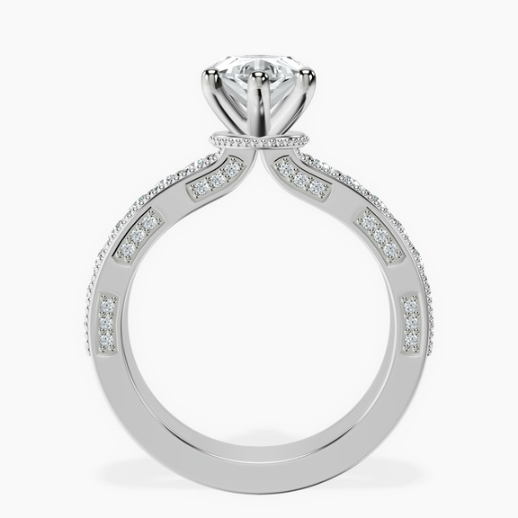Platinum Regalia Milgrain Lab Diamond Ring side right image one