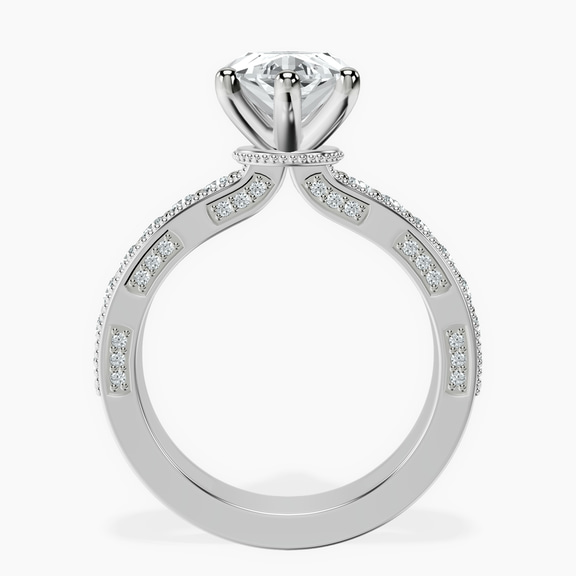 Platinum Regalia Milgrain Lab Diamond Ring side right image one