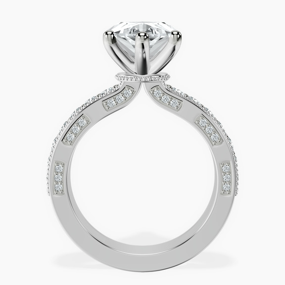 Platinum Regalia Milgrain Lab Diamond Ring side right image one