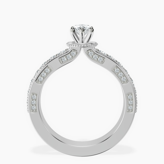 14kt White Gold Regalia Milgrain Lab Diamond Ring side right image one