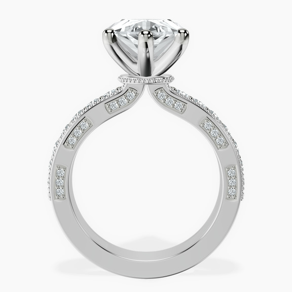14kt White Gold Regalia Milgrain Lab Diamond Ring side right image one