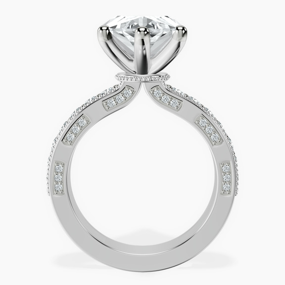 Platinum Regalia Milgrain Lab Diamond Ring side right image one