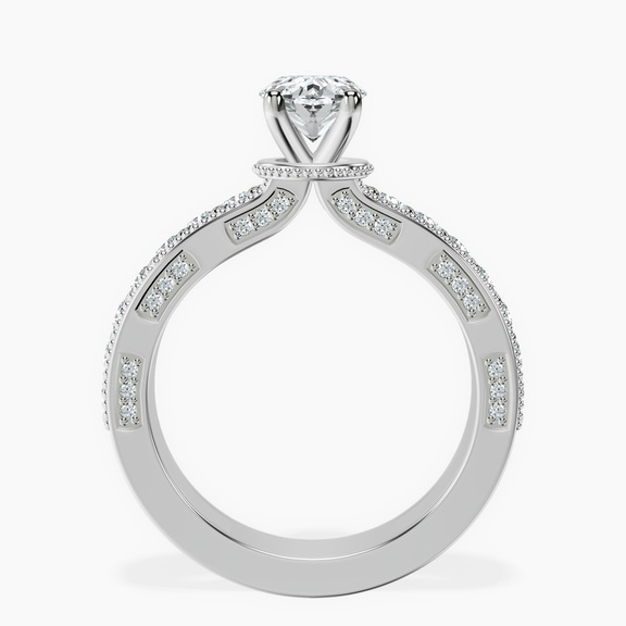 18kt White Gold Regalia Milgrain Lab Diamond Ring side right image one