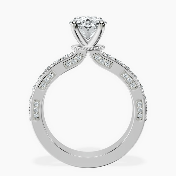 Platinum Regalia Milgrain Lab Diamond Ring side right image one