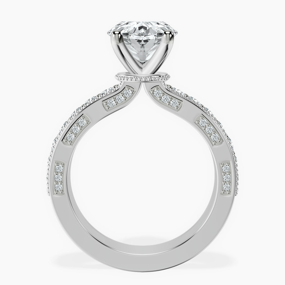 Platinum Regalia Milgrain Lab Diamond Ring side right image one