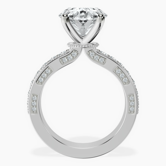 Platinum Regalia Milgrain Lab Diamond Ring side right image one